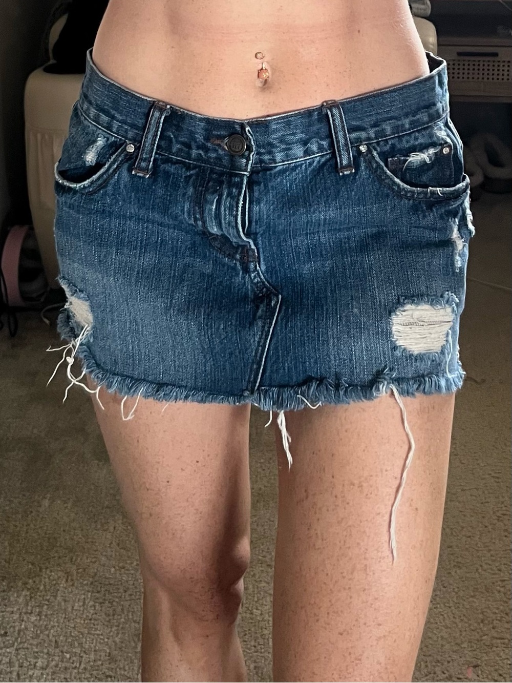 Victoria's Secret PINK Blue Denim Waistband with Pink Size Tab